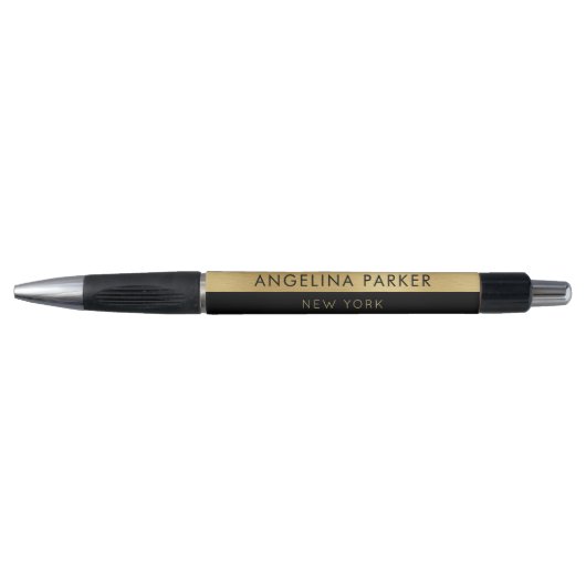 Stylo Élégant Simple Moderne Chic Or Et Noir (Devant)
