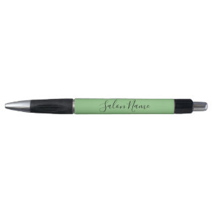 Stylo Élégant vert clair noir Texte commercial Nom du sa