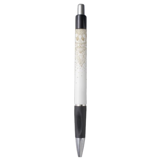 Stylo Elégante conception de points Mandala Or (Devant (Vertical))