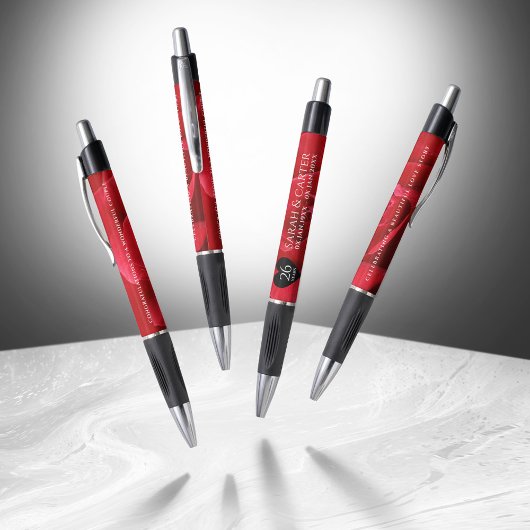 Stylo Élégante fête du 26e anniversaire du Mariage Rose