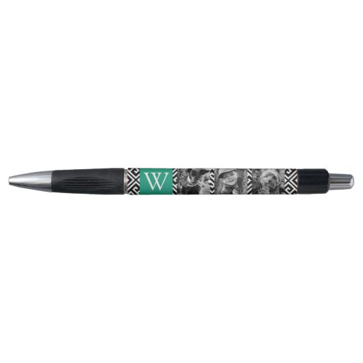 Stylo Emerald Green Key et Monogramme photo Collage (Devant)