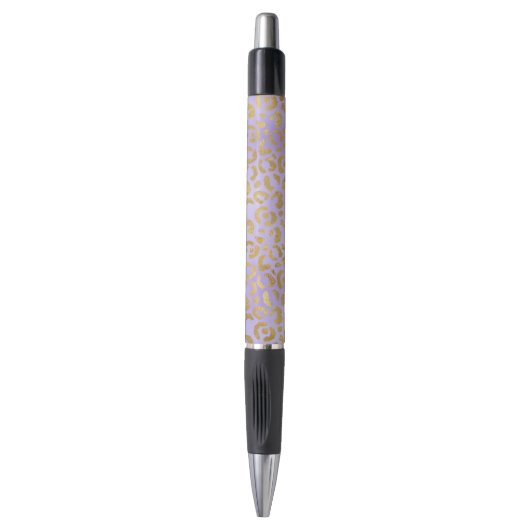 Stylo Empreinte de léopard de glam or violet (Devant (Vertical))