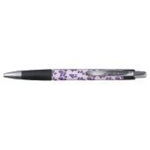 Stylo empreinte de patte de chat mousseux - violet (Dos)
