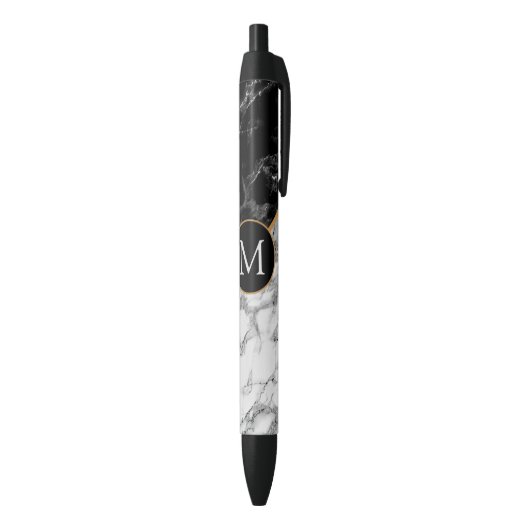 Stylo en marbre Monogramme personnalisé (Bas (Vertical))
