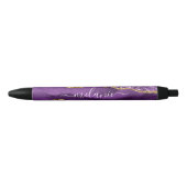 Stylo en marbre violet Parties scintillant or avec (Devant)