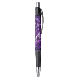 Stylo en pierre glacée Améthyste Violet