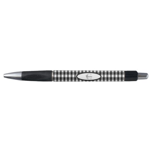 Stylo En vichy noir/blanc monogramme (Devant)