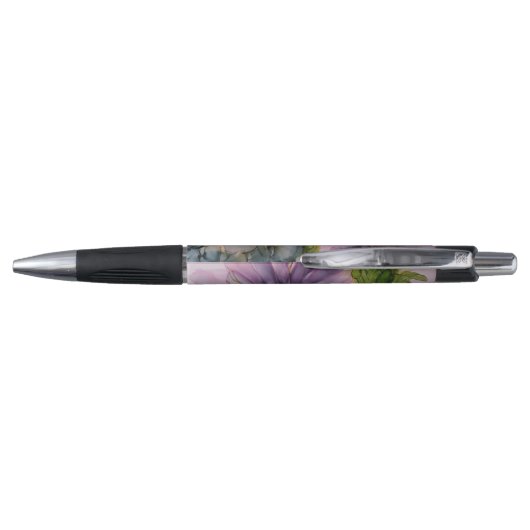 Stylo Encre d'alcool rose et violet Peint Fleur (Dos)