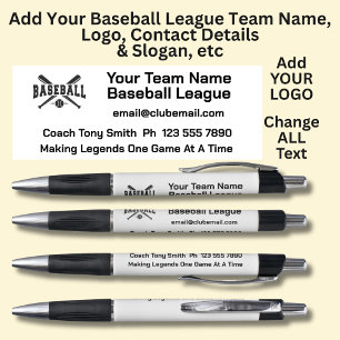 Stylo Équipe de ligue de baseball - Ajoutez vos propres 