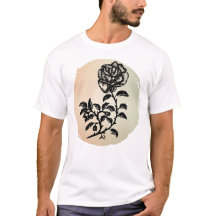 Stylo et Rose d'encre sur le T-shirt arrière - pla