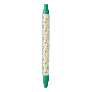 Stylo et stylo scolaire Vert & Jaune Floral