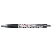 Stylo Étoiles Roses Argent Noir (Dos)