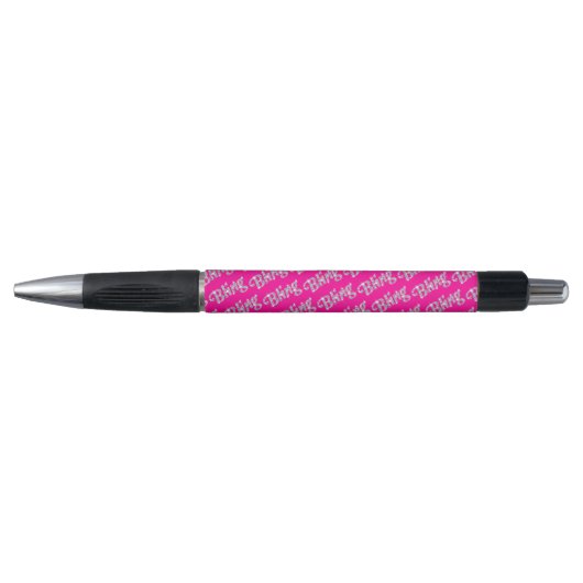 Stylo Faux diamant sur fond rose chaud (Devant)