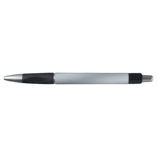 Stylo Faux fond en argent brossé (Devant)