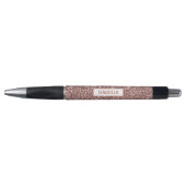 Stylo Faux Rose Parties scintillant or Texture Look & Cu (Devant)