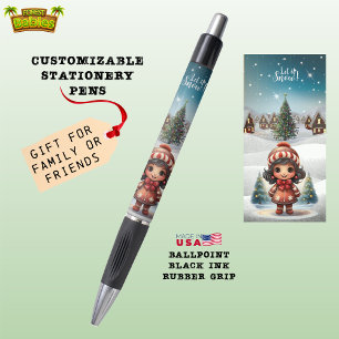 Stylo Fille de pain d'épices de Noël laissez-le neiger ❄