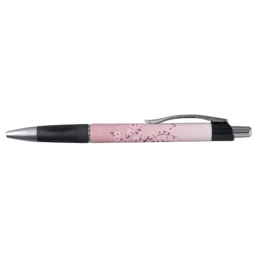 Stylo Fille Fleur Cerisier Parties scintillant rose Mono (Haut)