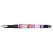 Stylo Fille violet rose rose rouge rayures Noël (Devant)