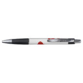 Stylo Fleur aquarelle rouge monogramme en cercle de cuiv (Dos)