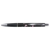 Stylo Fleur de cerisier rose monogramme noir (Dos)