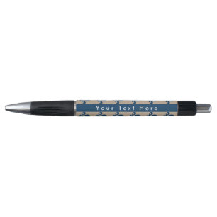 Stylo Fleur de Lis Motif, Français, Royal, Bleu marine