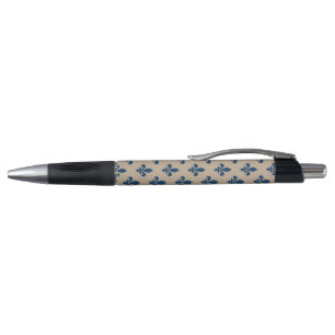 Stylo Fleur de Lis Motif, Royal French Blue sur Crème