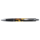 Stylo Fleur jaune sur arrière - plan noir (Dos)