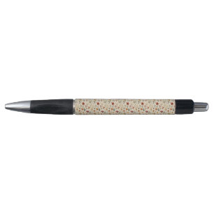 Stylo Fleur sauvage séchée vintage bordeaux rose jaune