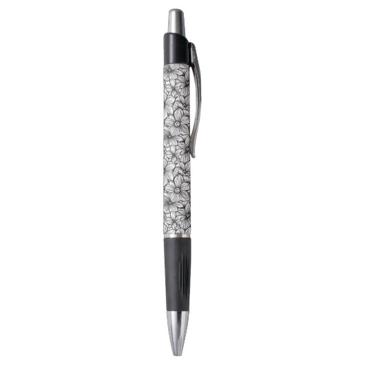 Stylo Fleurale Noir et Blanc (Bas (Vertical))