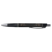 Stylo Fleurs Art Déco sur fond noir (Bas)