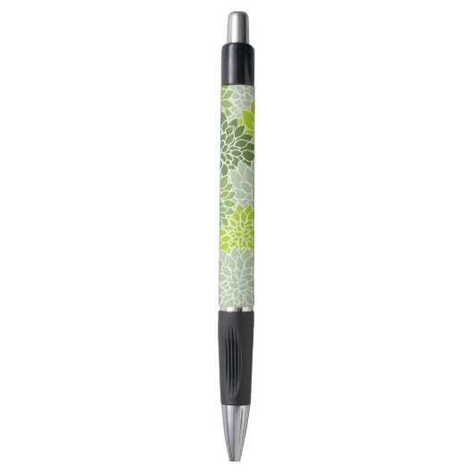 Stylo Fleurs Dahlia, Motif De Fleurs, Dahlia Verte (Devant (Vertical))