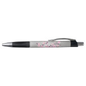 Stylo Fleurs de cerisier Monogramme argent rose (Haut)