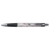 Stylo Fleurs de cerisier Monogramme argent rose (Dos)