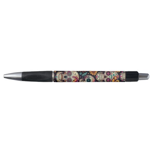 Stylo Fleurs de Crâne de Sucre (Devant)