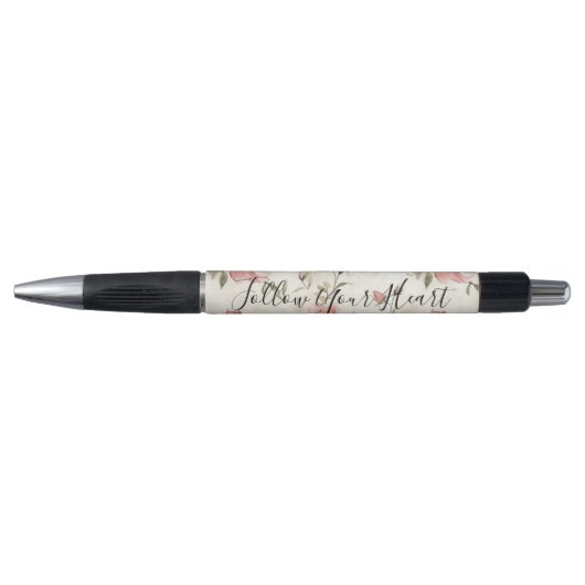 Stylo Fleurs de roses roses (Devant)