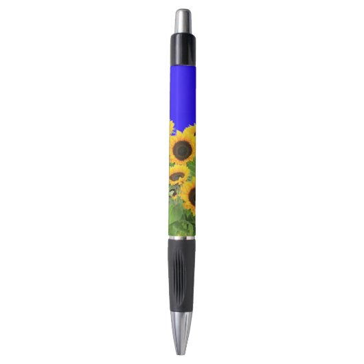 Stylo Fleurs de soleil - Liberté Ukraine Paix drapeau uk (Devant (Vertical))