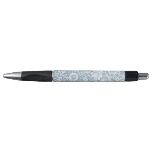 Stylo Fleurs dessinées à la main, Art Botanique Blanc Gr