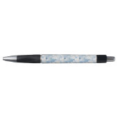 Stylo Fleurs Rayures Bleu Blanc (Devant)