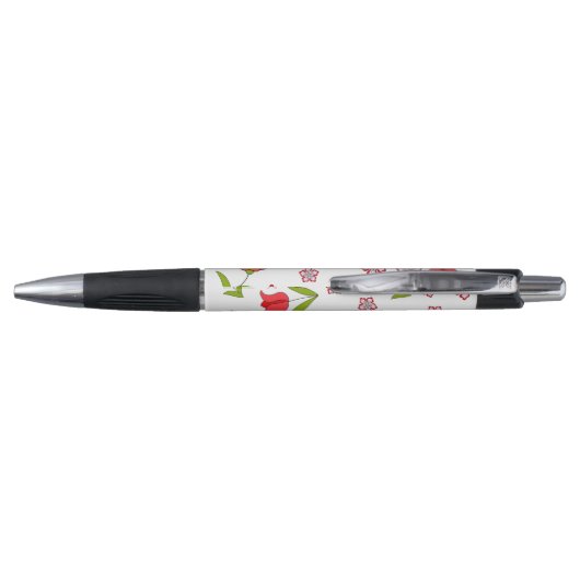 Stylo Fleurs rouges très délicates motif (Dos)
