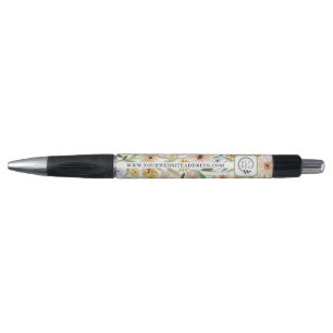 Stylo Fleurs sauvages aquarelle rustique Ajouter un logo