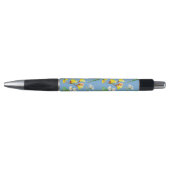 Stylo Fleurs sauvages délicats dans les aquarelles bleu (Devant)