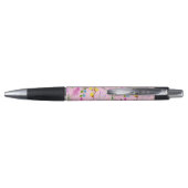 Stylo Fleurs sauvages délicats dans les aquarelles roses (Dos)