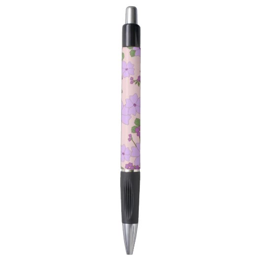 Stylo Fleurs Violettes, Modèle Floral, Motif De Fleurs (Devant (Vertical))