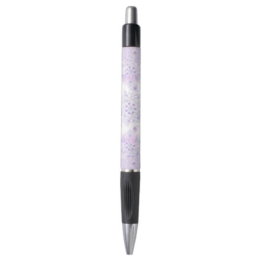 Stylo flocon de neige violet clair et coeur étincelant (Devant (Vertical))