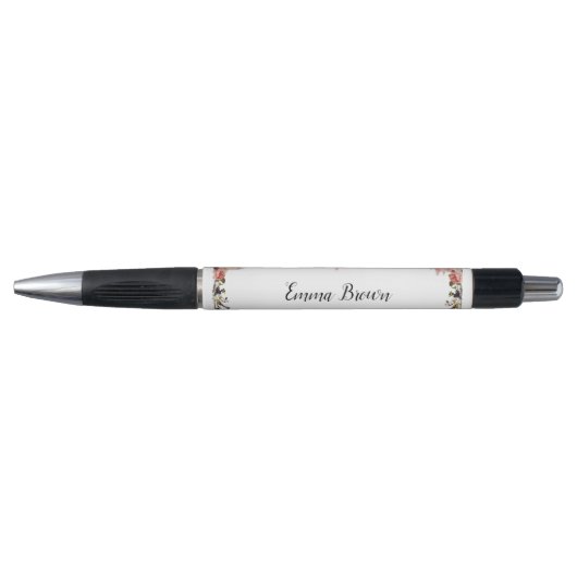 Stylo floral avec votre nom (Devant)