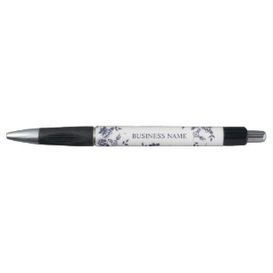 Stylo Floral bleu de salon de beauté et blanc vintage