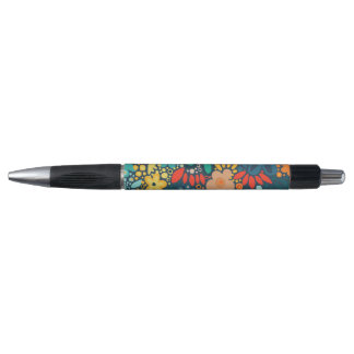 Stylo Floral bleu foncé moderne