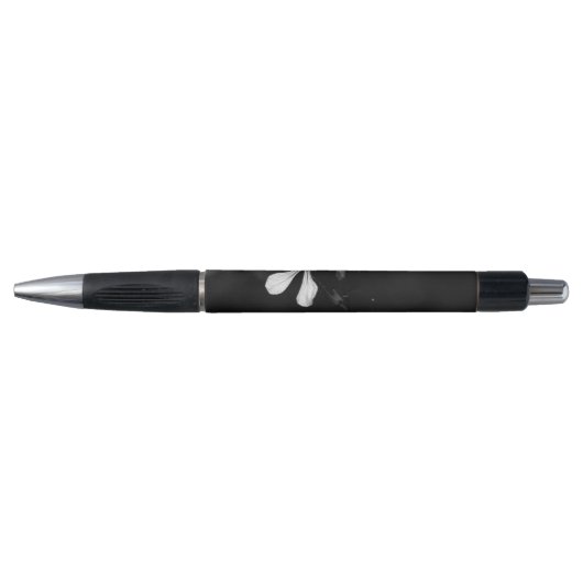 Stylo floral noir et blanc minimal (Devant)