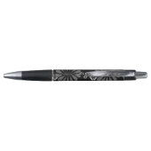 Stylo Floral noir et blanc rétro (Dos)