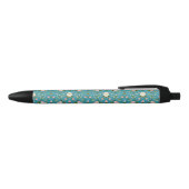 Stylo floral turquoise - Élégant pour l'école et l (Haut)